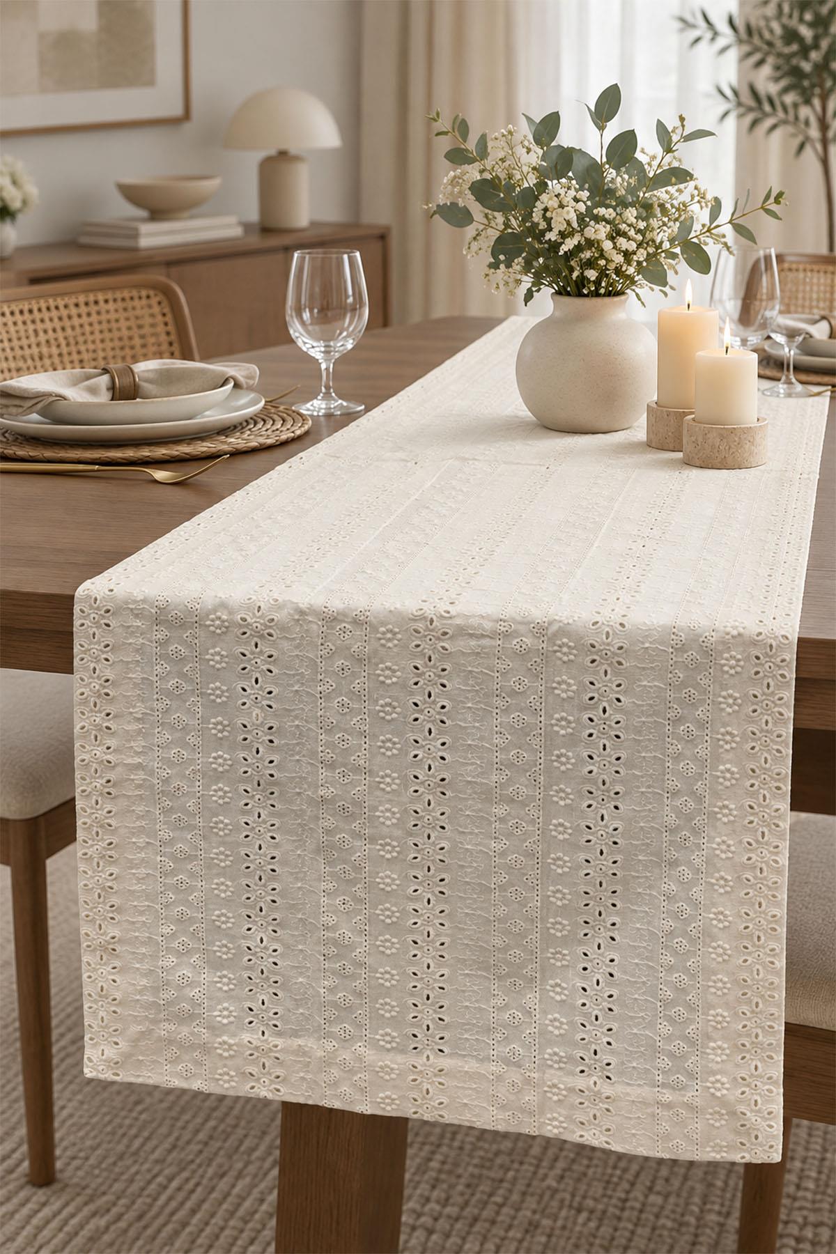Azalea Embroidered Stain-Resistant, Easy-to-Care Runner (50 x 160 cm)
