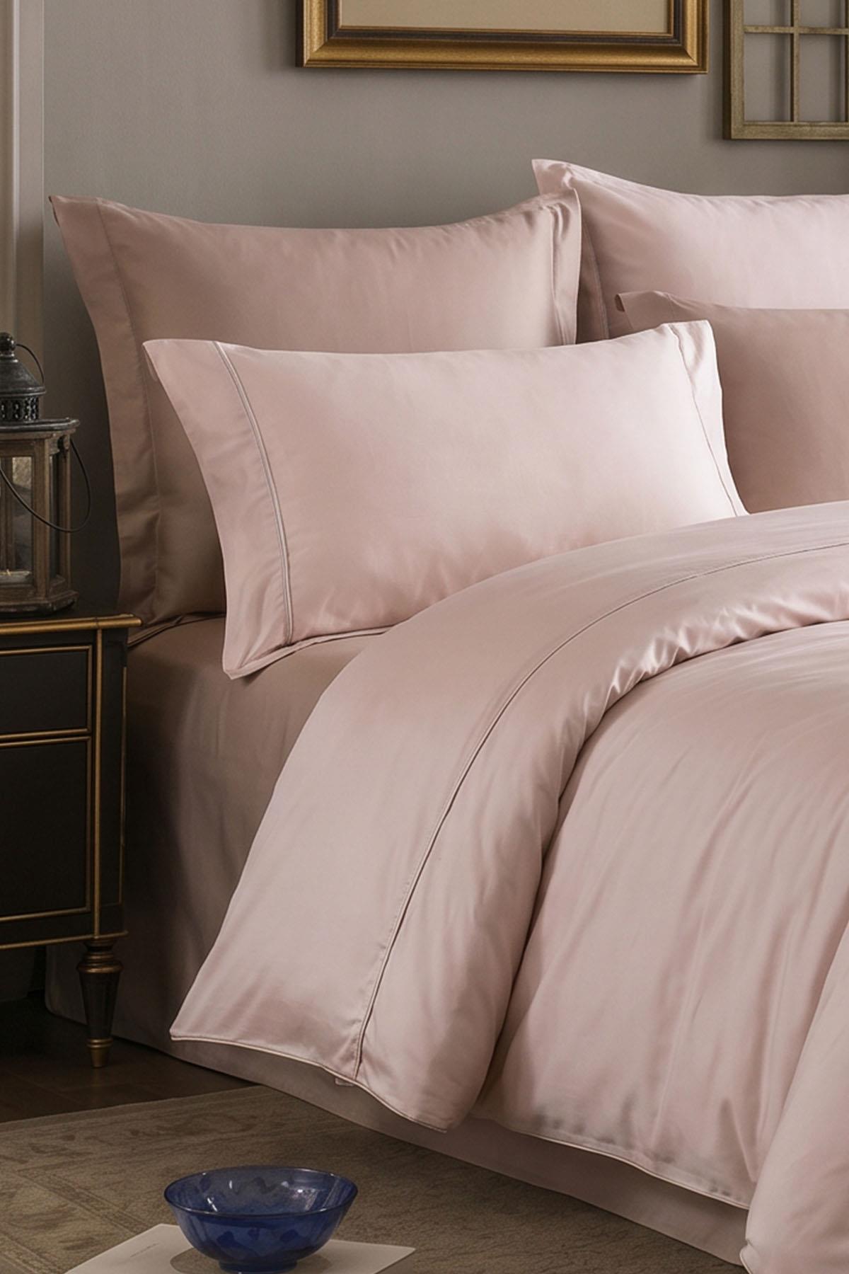 Alix Piped Cotton Satin Double 6-Piece Duvet Cover Set
