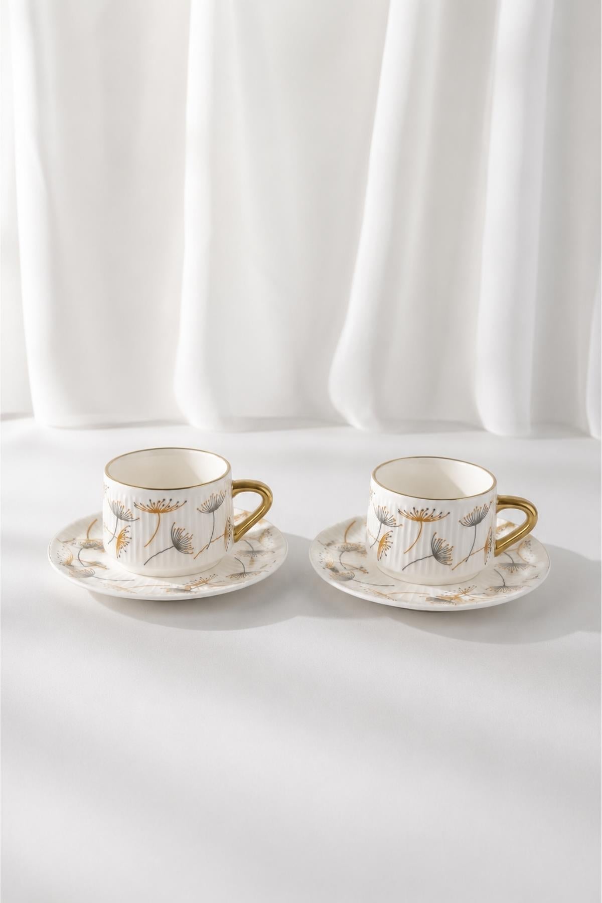 Golden Whisper 2-Piece Premium Coffee Cup Set