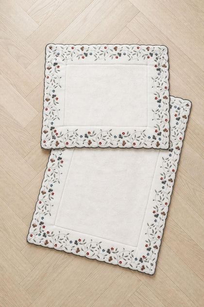 Livano Colorful Floral Embroidered 2-Piece Mat Set (60 x 100 cm)