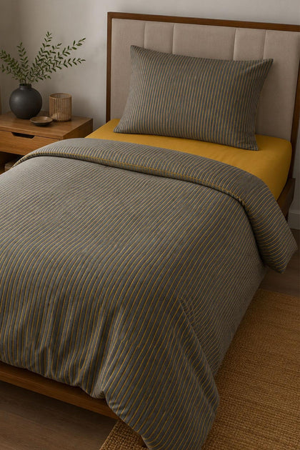 Lozano Striped 100% Cotton Twin 3-Piece Duvet Cover Set