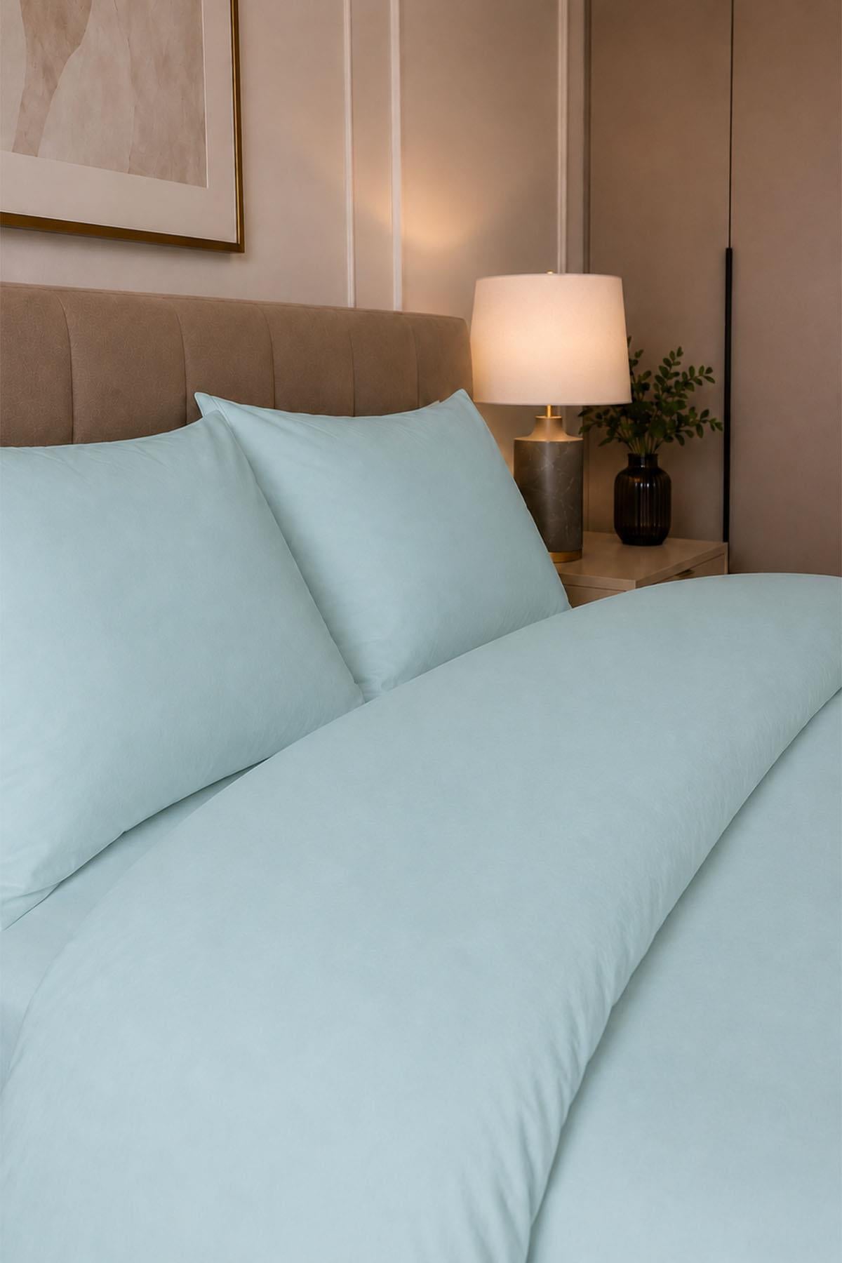 Melody Plain Cotton Sateen Double Duvet Cover Set 4 Pieces
