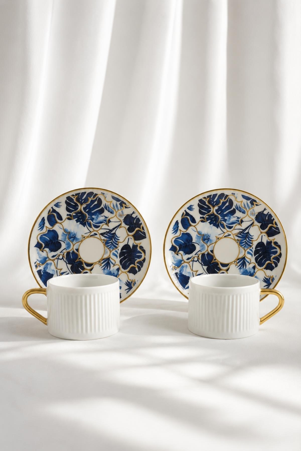 Royal Bloom 24K Gold Plated Premium Coffee Cup Set of 2