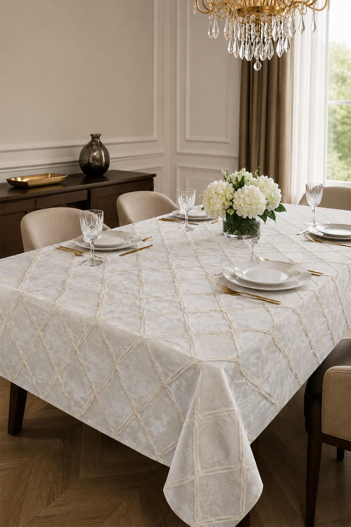 Plain Stain-Resistant and Wrinkle-Free Tablecloth (100 x 100 cm)