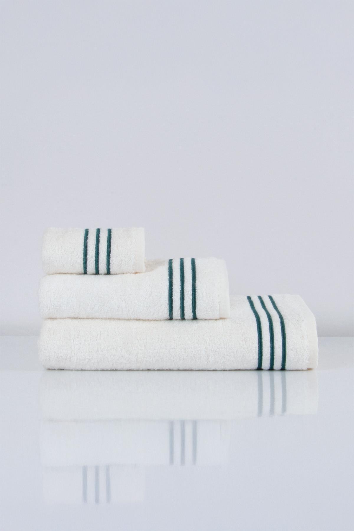 Zen Striped Embroidered Face Towel (50 x 90 cm) - Nazik Home - Value for My Home!