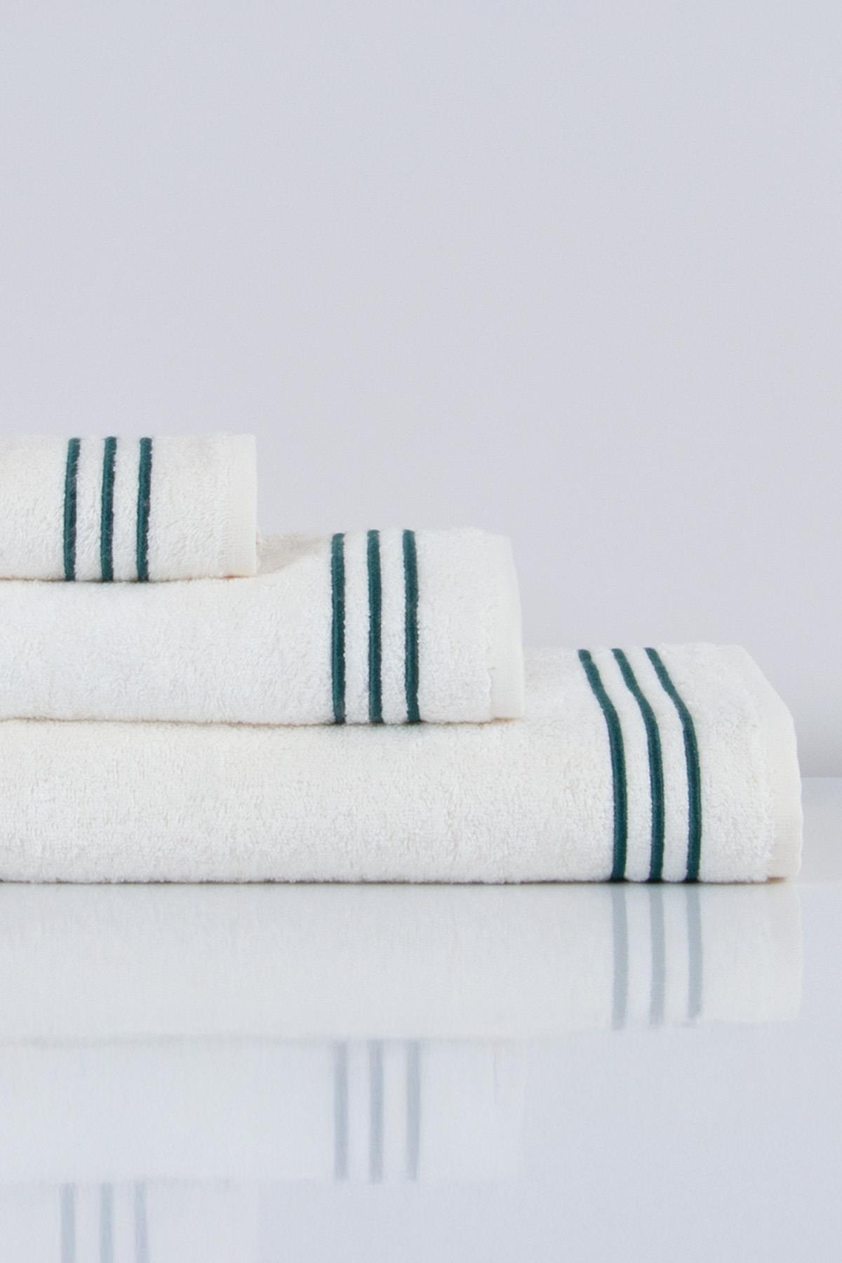 Zen Striped Embroidered Face Towel (50 x 90 cm) - Nazik Home - Value for My Home!
