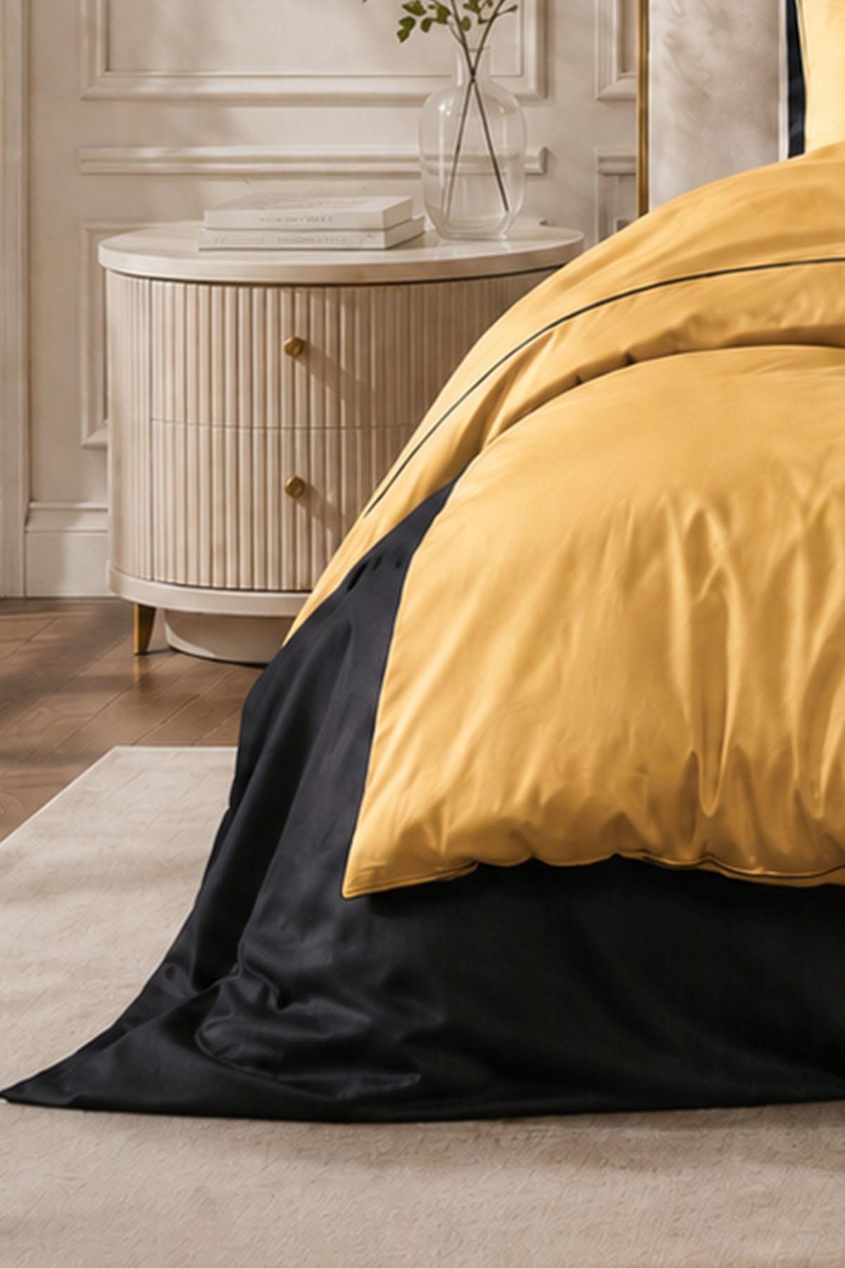 Alix Piped Cotton Satin Double 6-Piece Duvet Cover Set