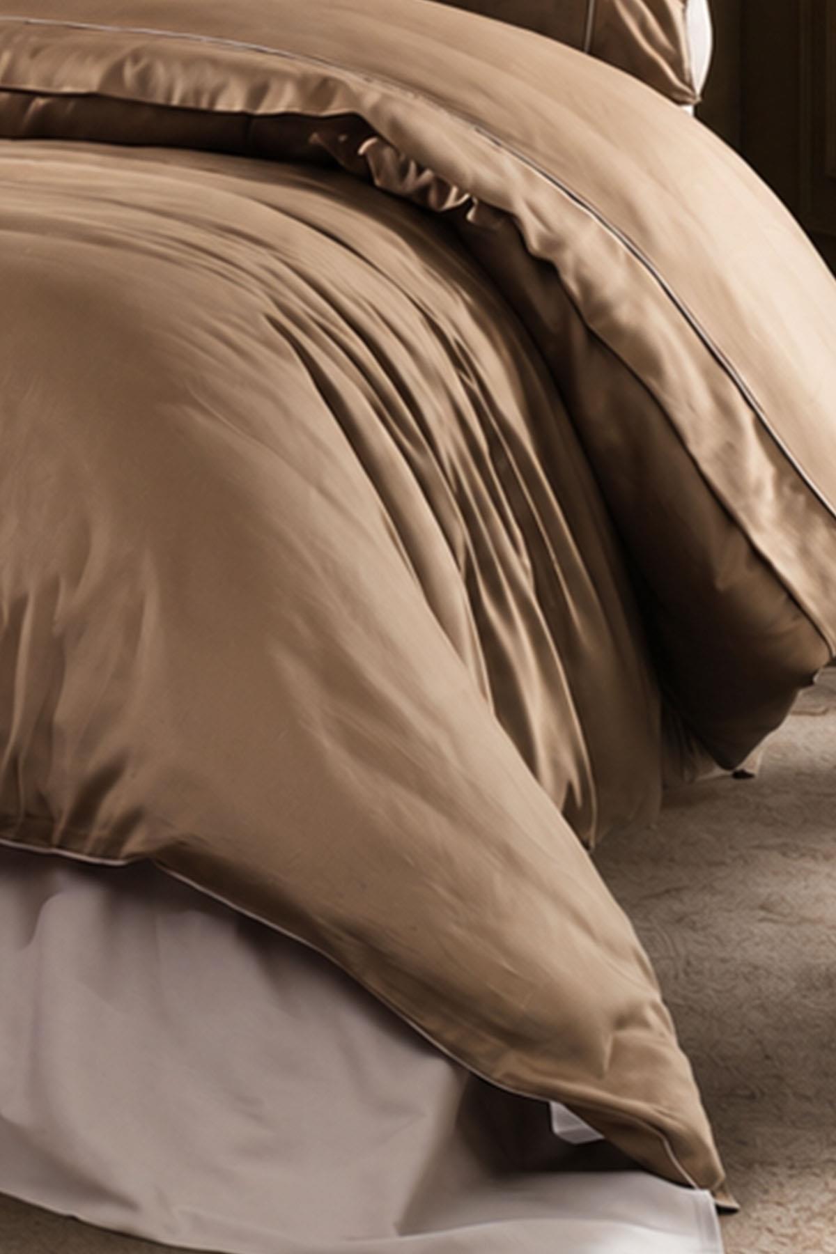 Alix Piped Cotton Satin Super King Size 6-Piece Duvet Cover Set