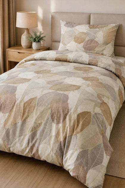 Bolero Leaf Pattern 100% Cotton Single Duvet Cover Set 2 Piece