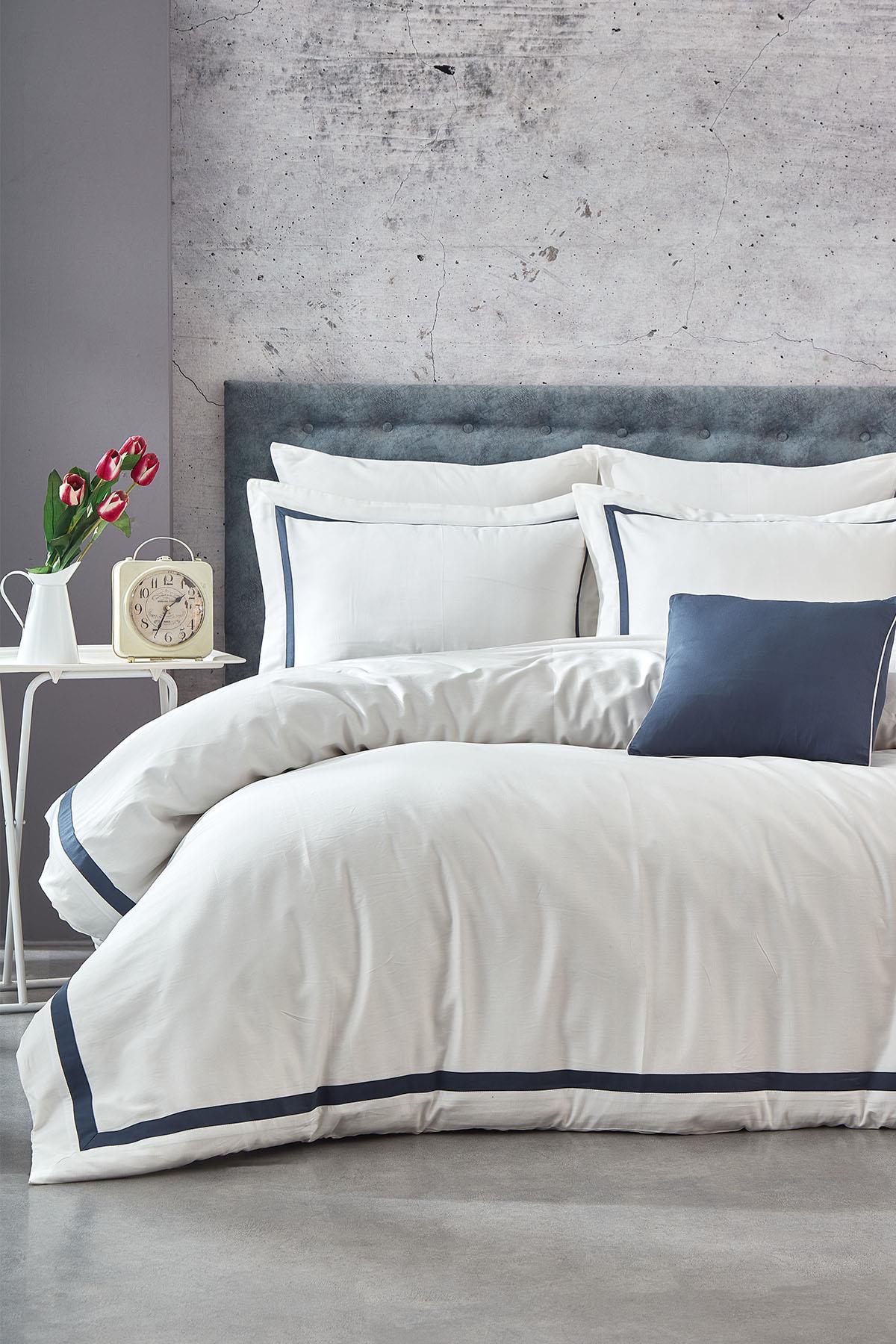 Carisma Piped Cotton Sateen King Size 7-Piece Duvet Cover Set