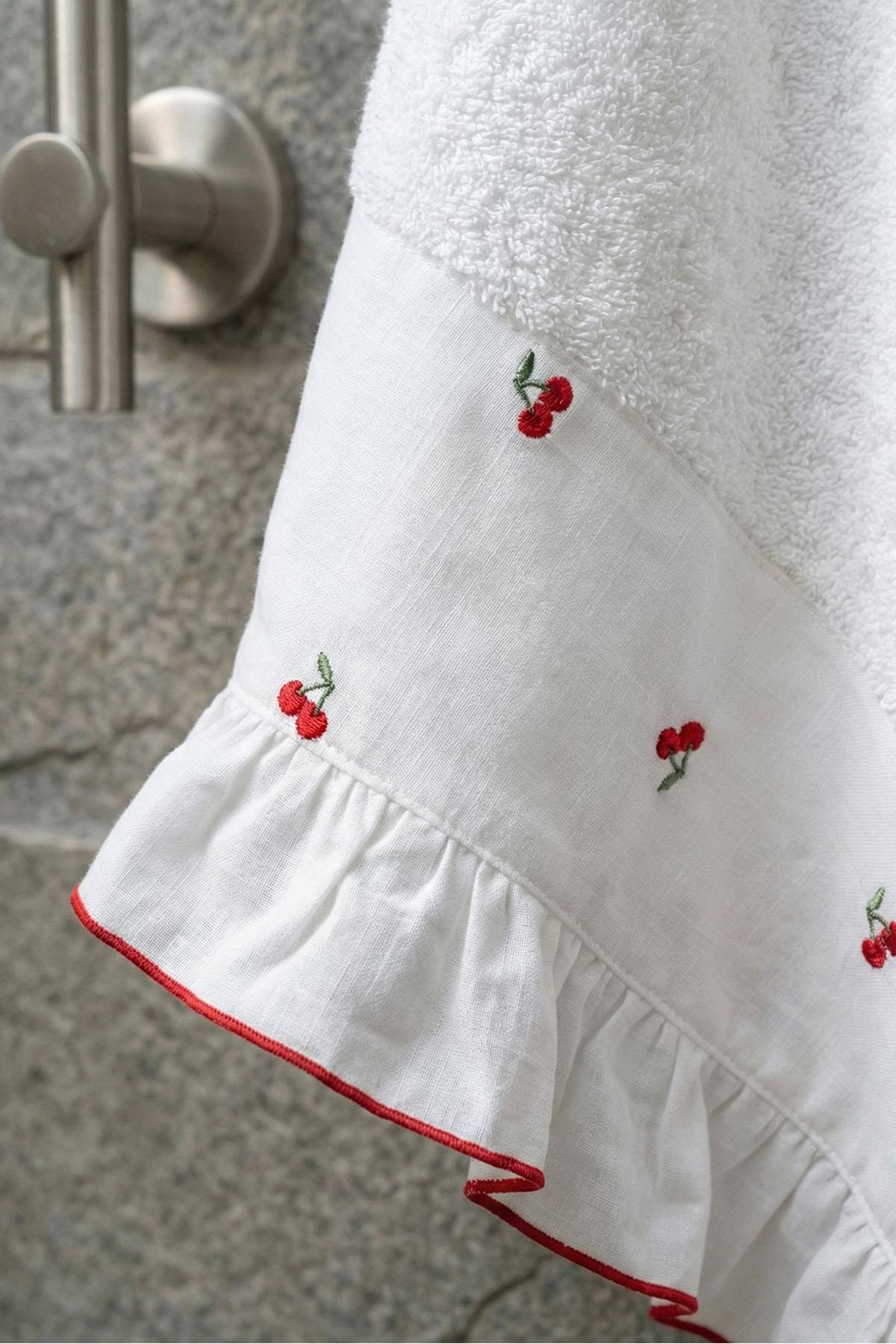 Cherry Embroidered Hand Towel (30 x 50 cm)