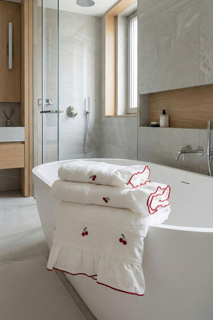 Cherry Embroidered Face Towel (50 x 90 cm)