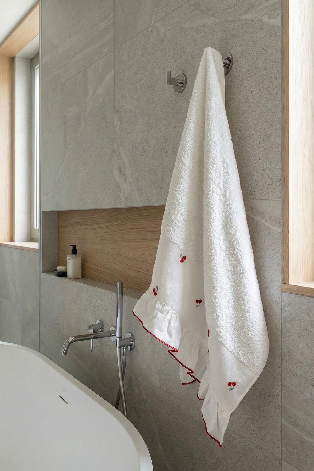 Cherry Embroidered Face Towel (50 x 90 cm)