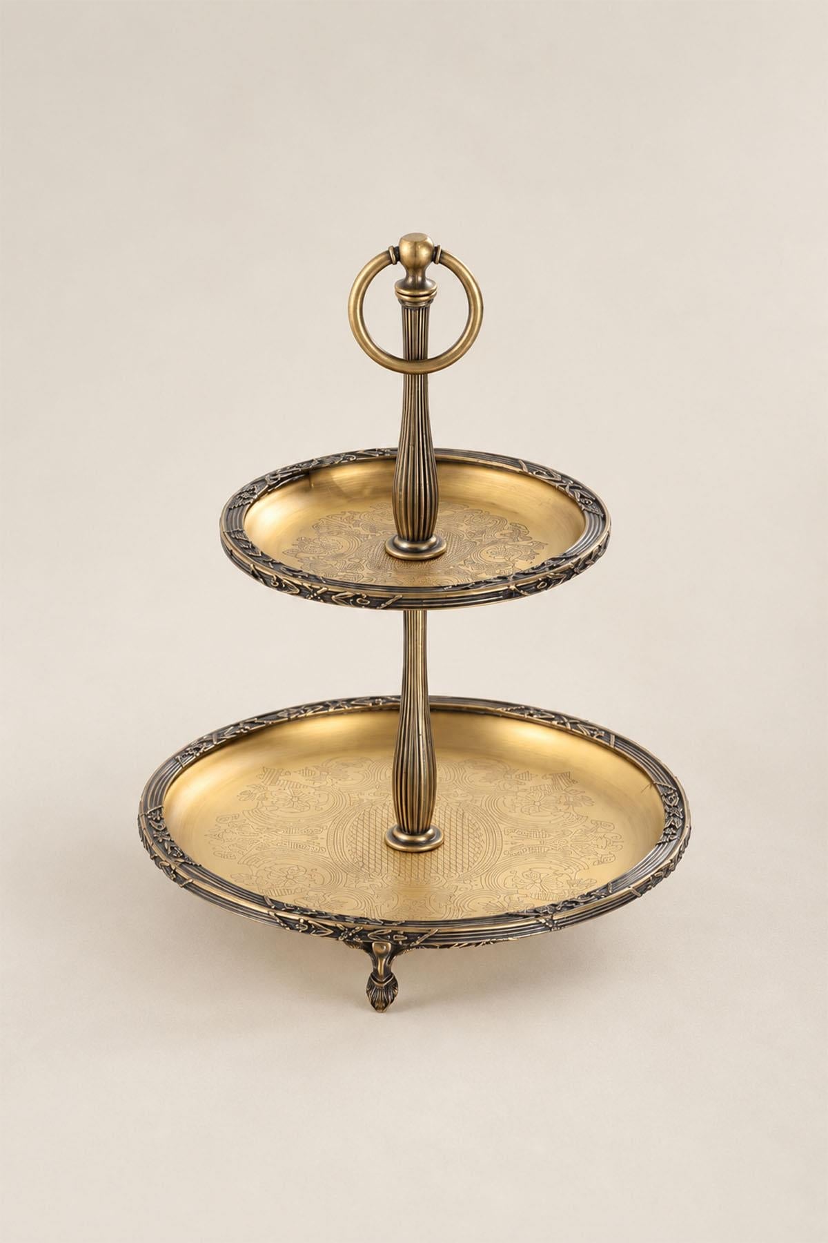Kessa Vintage Detail 2-Tier Serving Plate (22-15 cm)