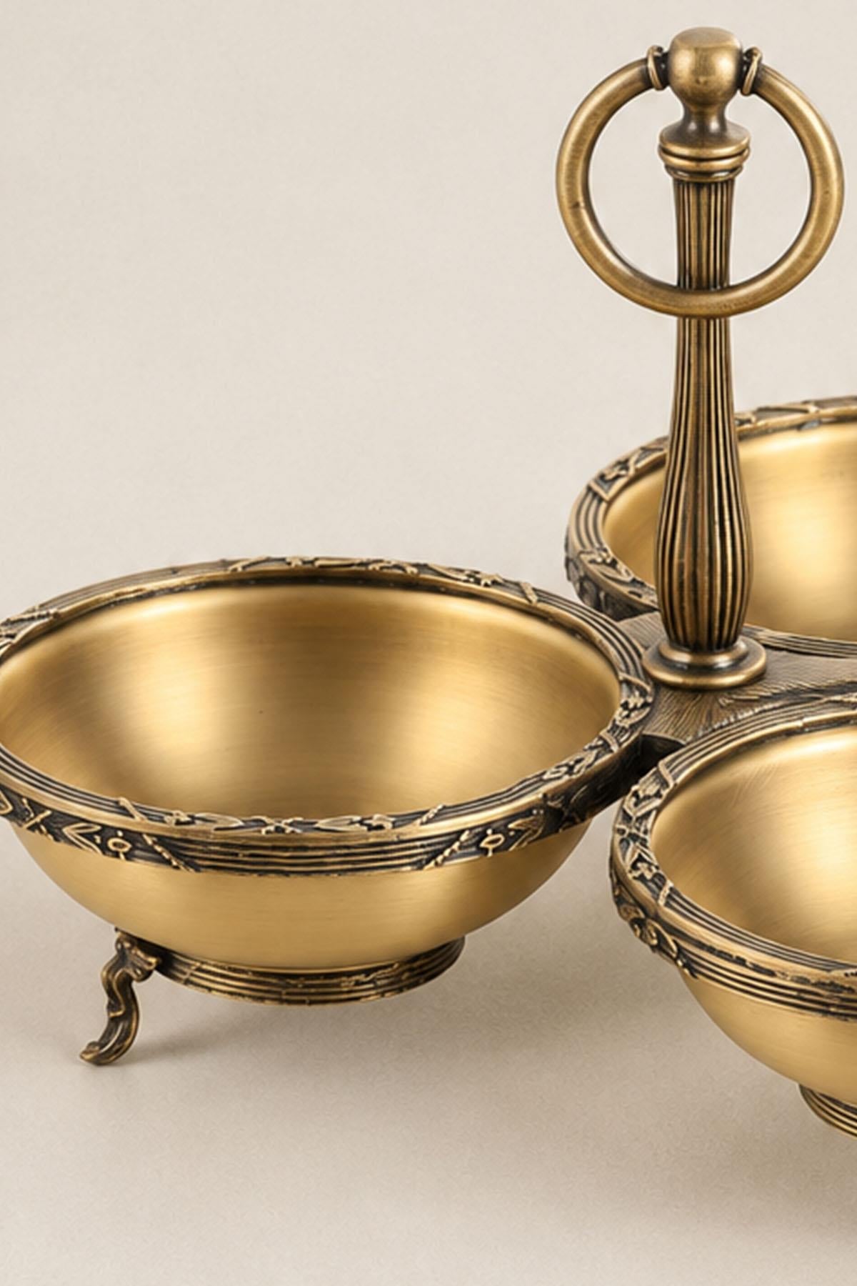Kessa Antique Detailed 3-Piece Snack Bowl