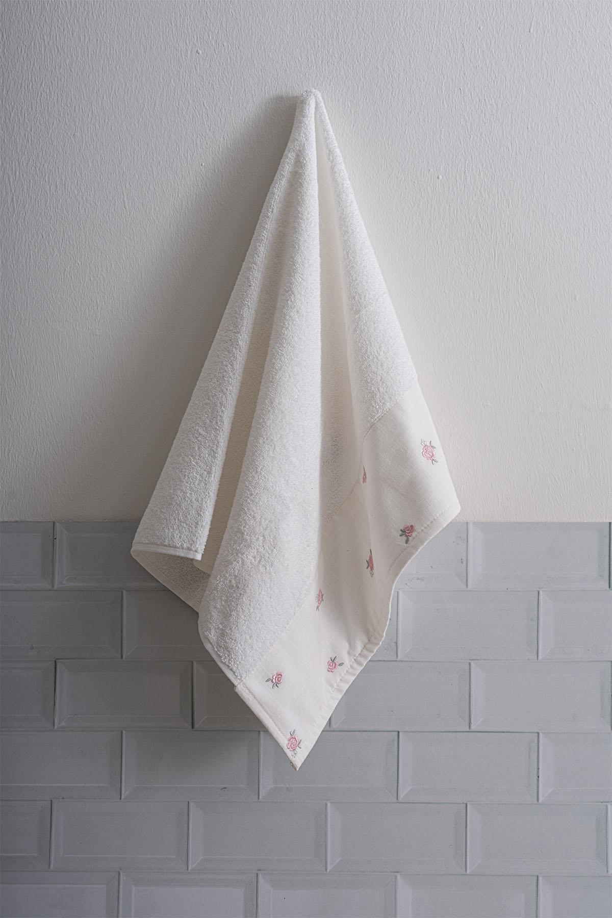 Flower Garden Rose Embroidered Face Towel (50 x 90 cm)