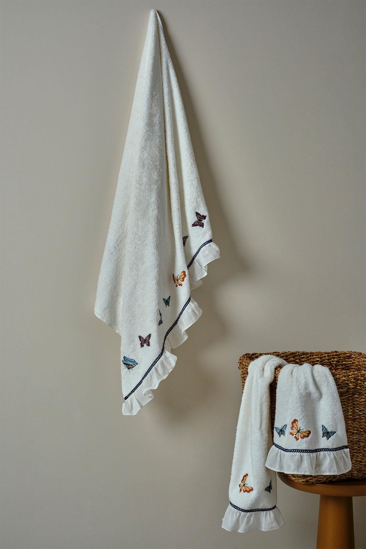Laura Butterfly Embroidered Hand Towel (30 x 50 cm)