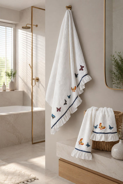 Laura Butterfly Embroidered Body Towel (90 x 150 cm)