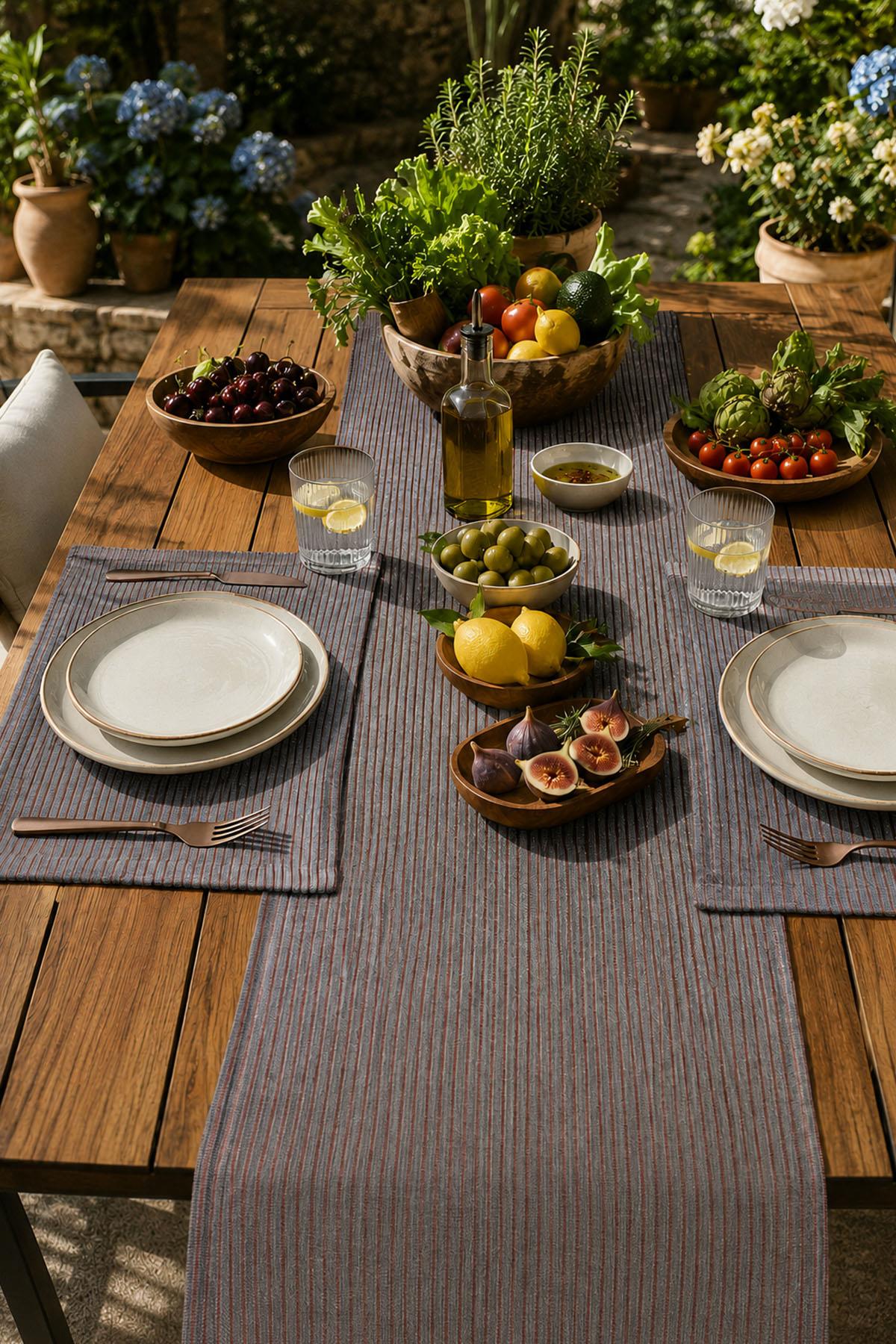 Lozano Stain-Resistant, Wrinkle-Free Placemat-Runner Table Set (3 Pieces)
