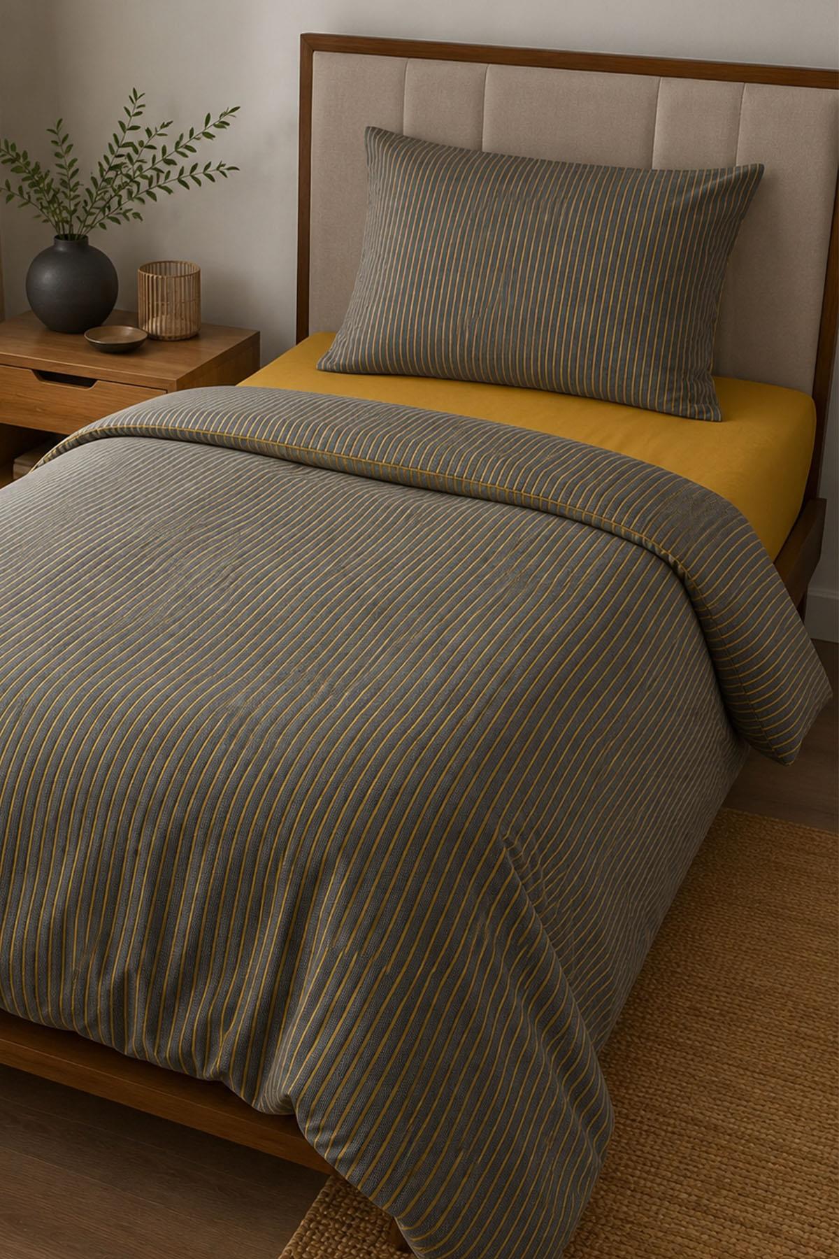 Lozano Striped 100% Cotton Twin 3-Piece Duvet Cover Set