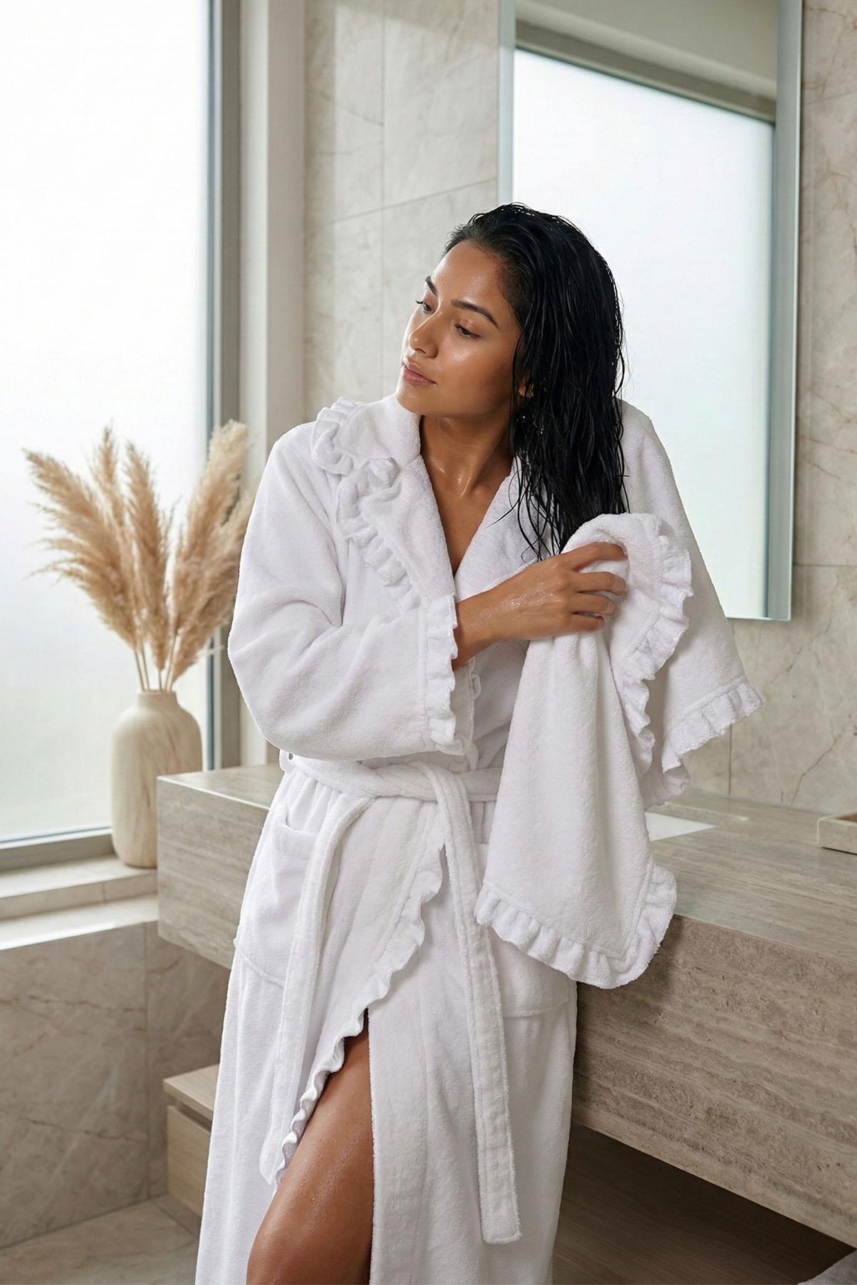 Marla Women's Cotton Bathrobe Set