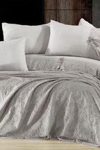 Rosella Lace Trimmed Double 7-Piece Duvet Cover + Quilt Set