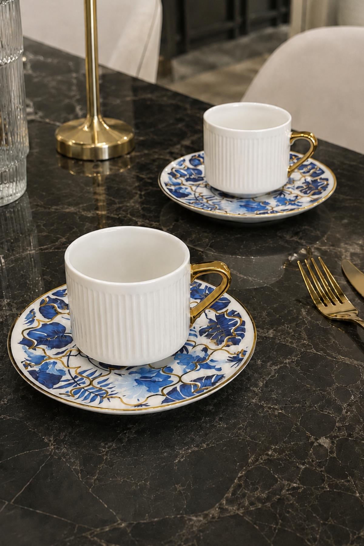 Royal Bloom 24K Gold Plated Premium Coffee Cup Set of 2