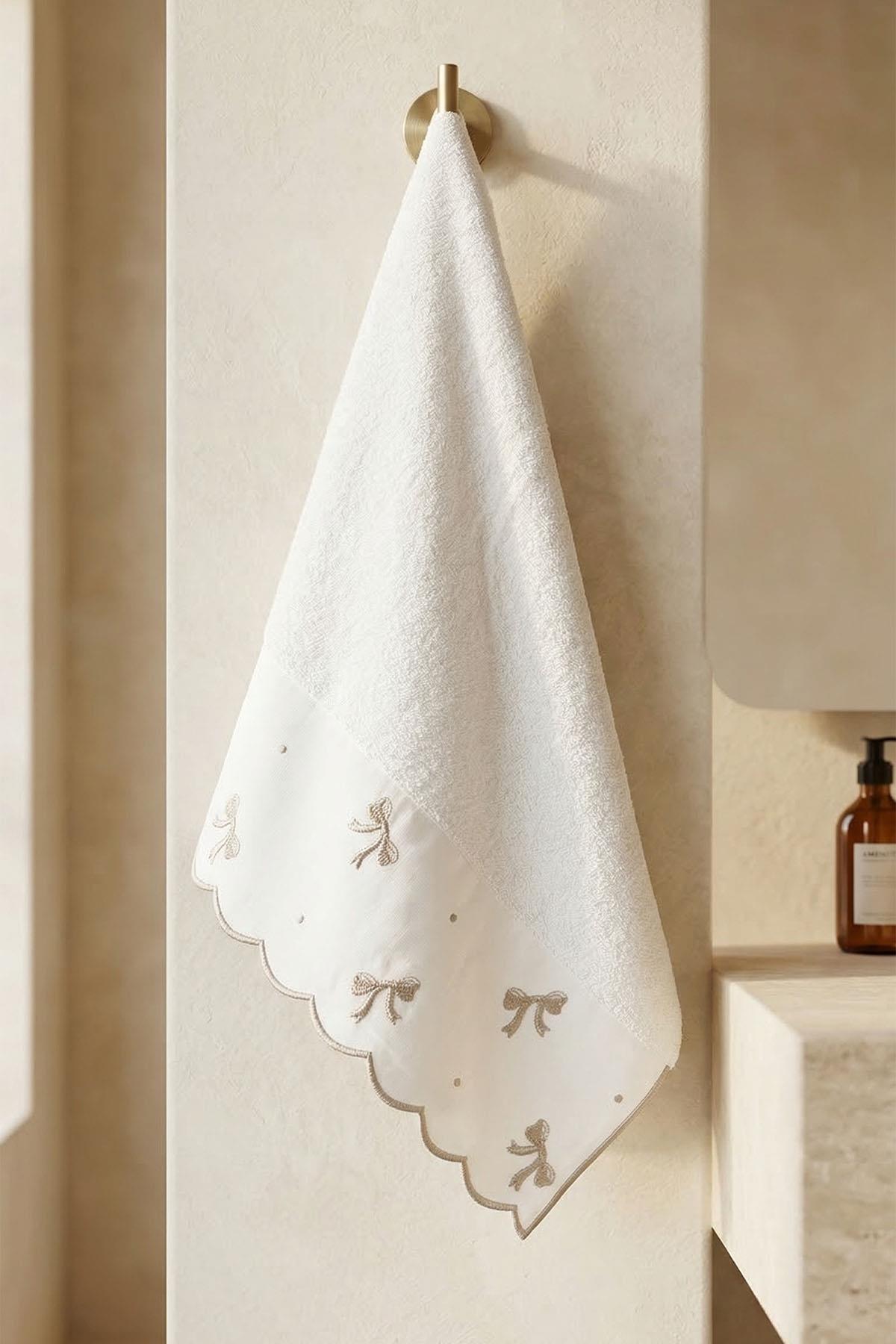 Serena Bow Embroidered Face Towel (50 x 90 cm)