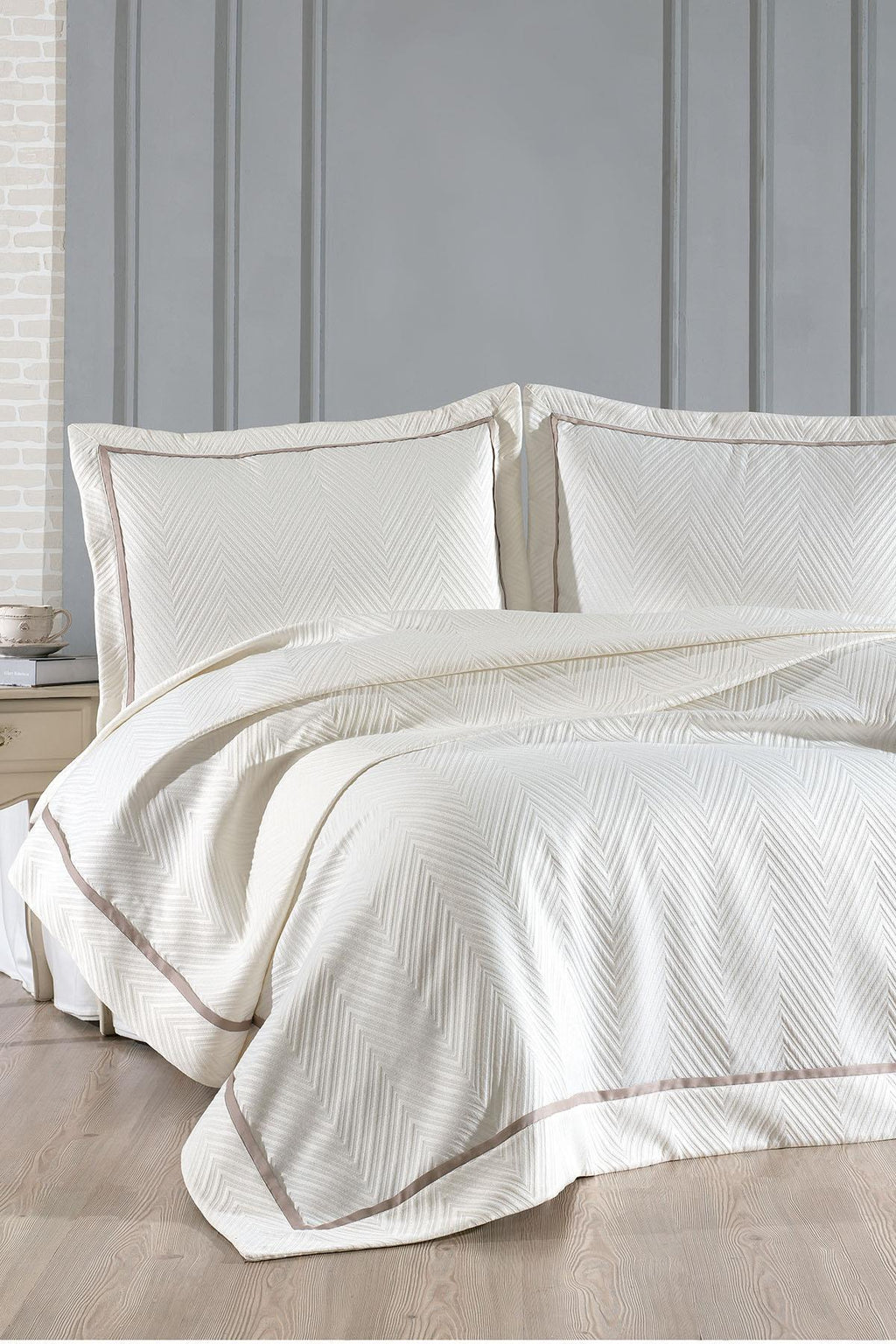 Soreno Striped Detail Double Bedspread