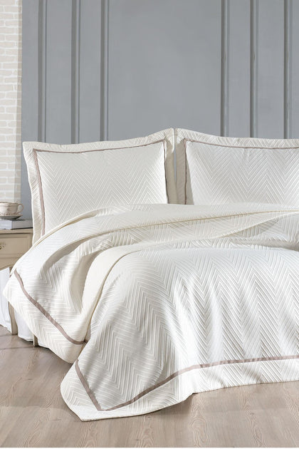 Soreno Striped Detail Double Bedspread