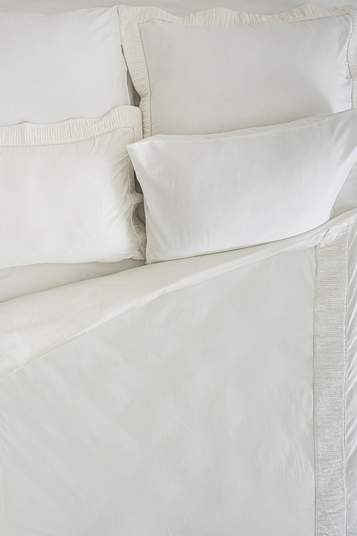 Terosa Pleated Detailed Cotton Satin Super King Size 6 Piece Duvet Cover Set